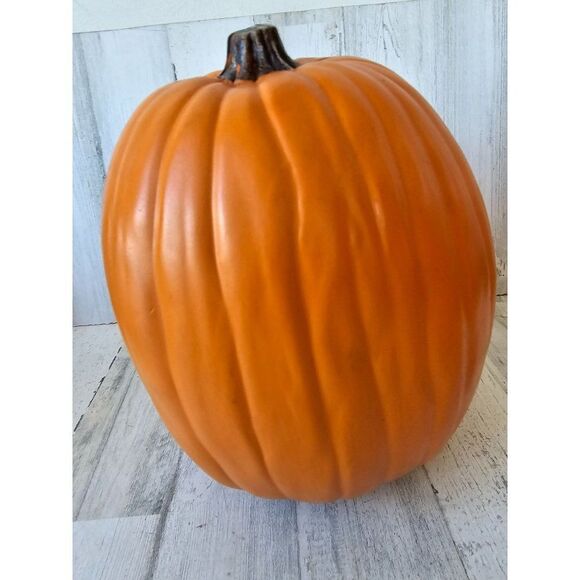 Gold sugar skull pumpkin beaded jack-o'-lantern unique prop Halloween deco - Picture 5 of 8